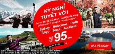 Khám phá thế giới với giá vé chỉ từ 45 USD Air Asia