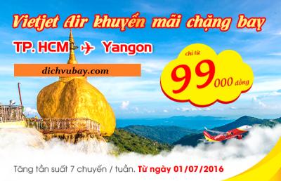 Vietjet Air khuyến mại đi Yangon chỉ từ 99,000 đồng