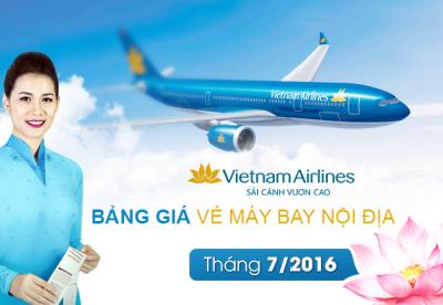 Vietnam Airlines cập nhật bảng giá vé máy bay nội địa T7/2016