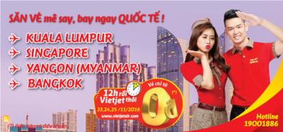 Vietjet mở khuyến mại 0đ đường bay Đông Nam Á