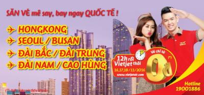 Vietjet mở bán vé 0đ chặng bay quốc tế