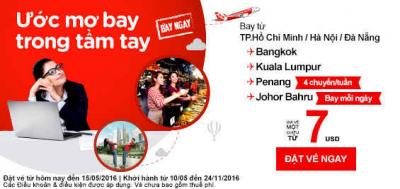 Air Asia siêu khuyến mãi giá vé chỉ từ 7 USD