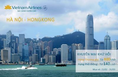 Bay khứ hồi Hà Nội – Hong Kong với mức giá vé chỉ 140 USD