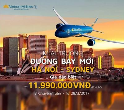 Tổng hợp mức giá khuyến mại khứ hồi Hà Nội – Sydney của Vietnam Airlines