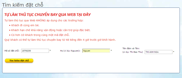 Hướng dẫn checkin trực tuyến Vietjet air