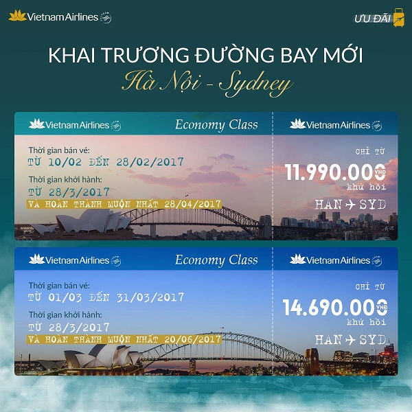 Vietnam Airlines khuyến mại vé siêu chặng Hà Nội